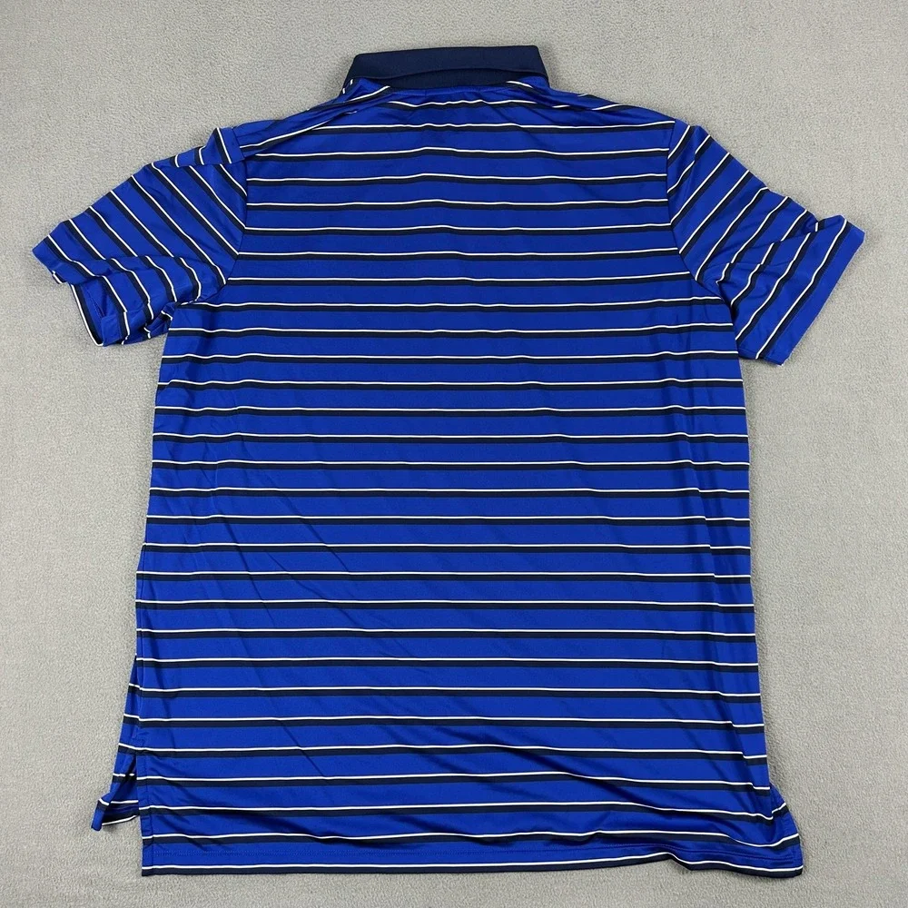 Ralph Lauren Polo Shirt Mens XL Blue Stripe 2015 US Open Chambers Golf‎ RLX